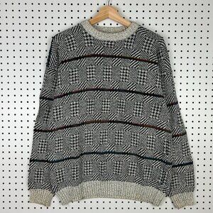 Etchings Striped Knit Sweater Large Multicolor Cosby Streetwear Gray Grandpa 90s